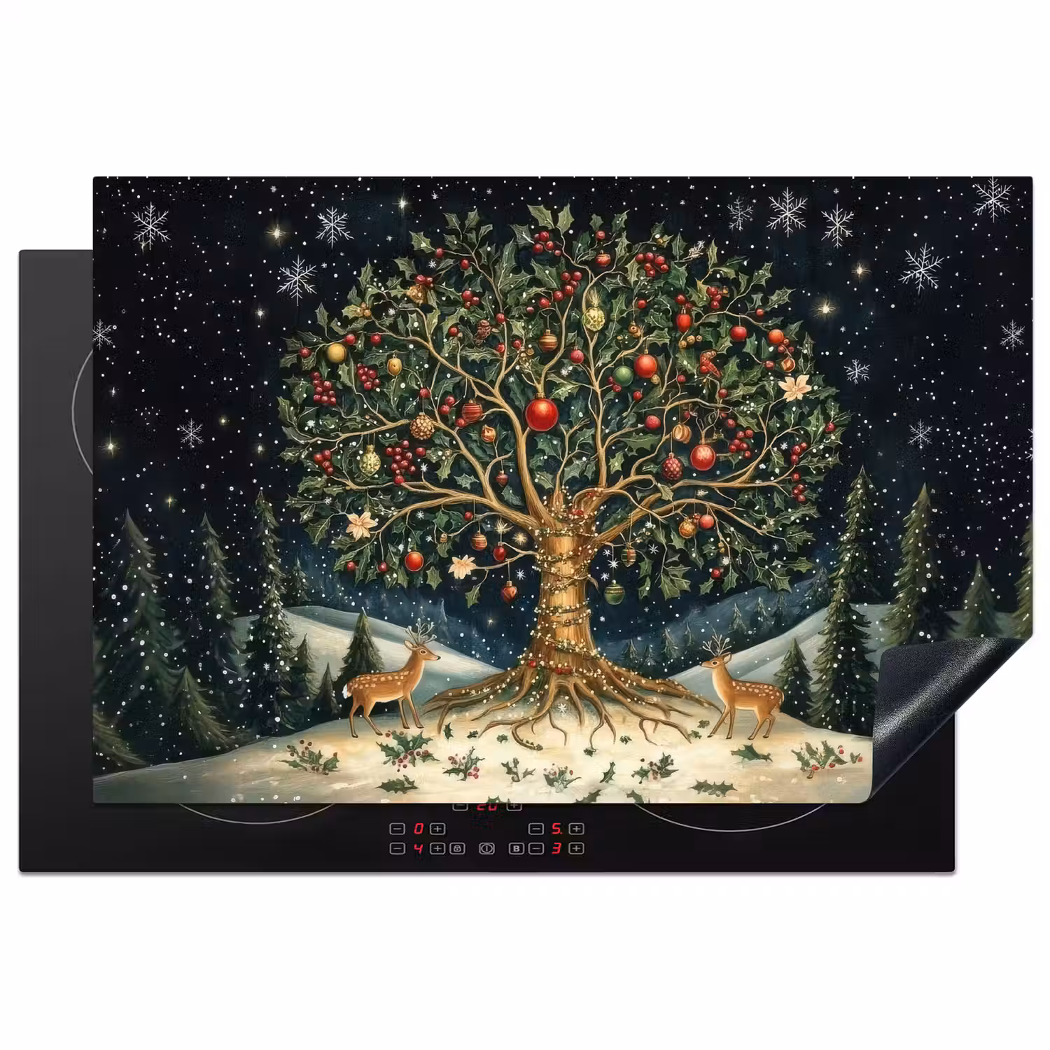 Feestboom - Winterhemel - Kleurrijk Inductie beschermer vinyl 3mm klein -3d