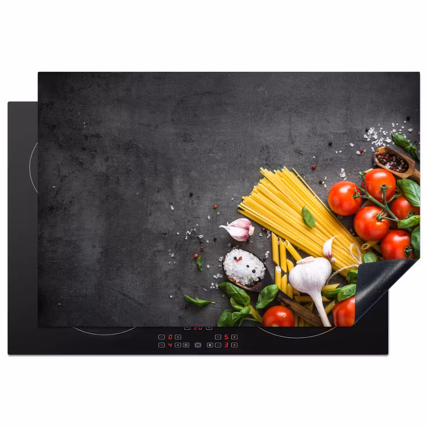 Pasta - Kruiden - Tomaat - Specerijen - Rustiek Inductie beschermer vinyl 3mm klein -3d