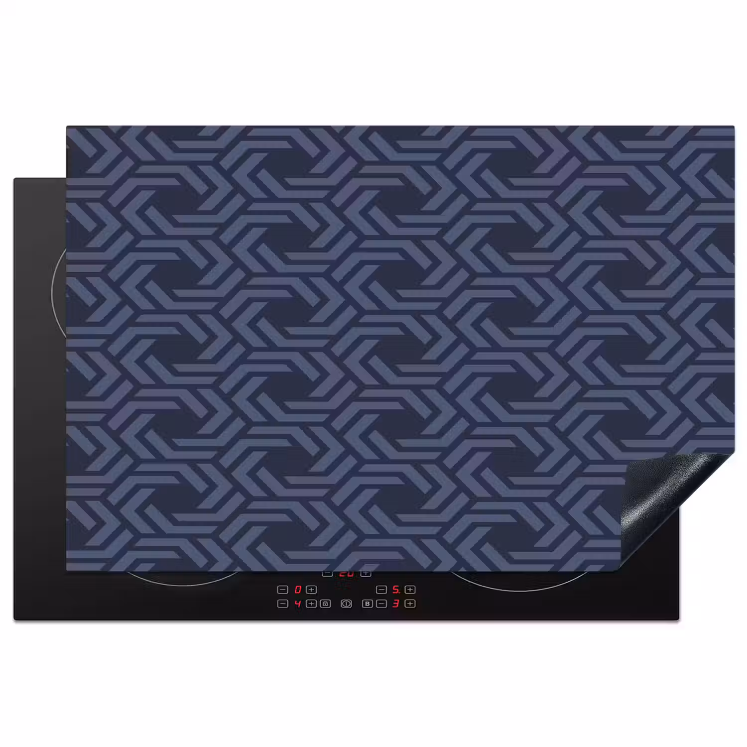 Patroon - Blauw - Geometrisch Inductie beschermer vinyl 3mm klein 276 -3d