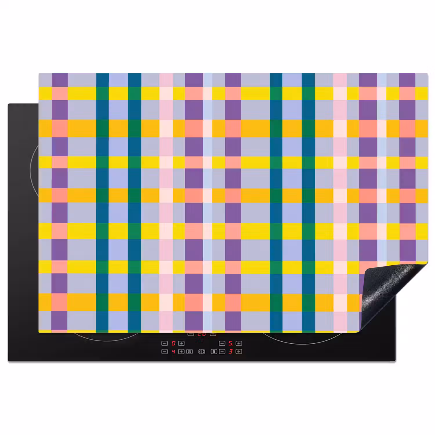 Ruit - Patroon - Kleurrijk Inductie beschermer vinyl 3mm klein 276 -3d
