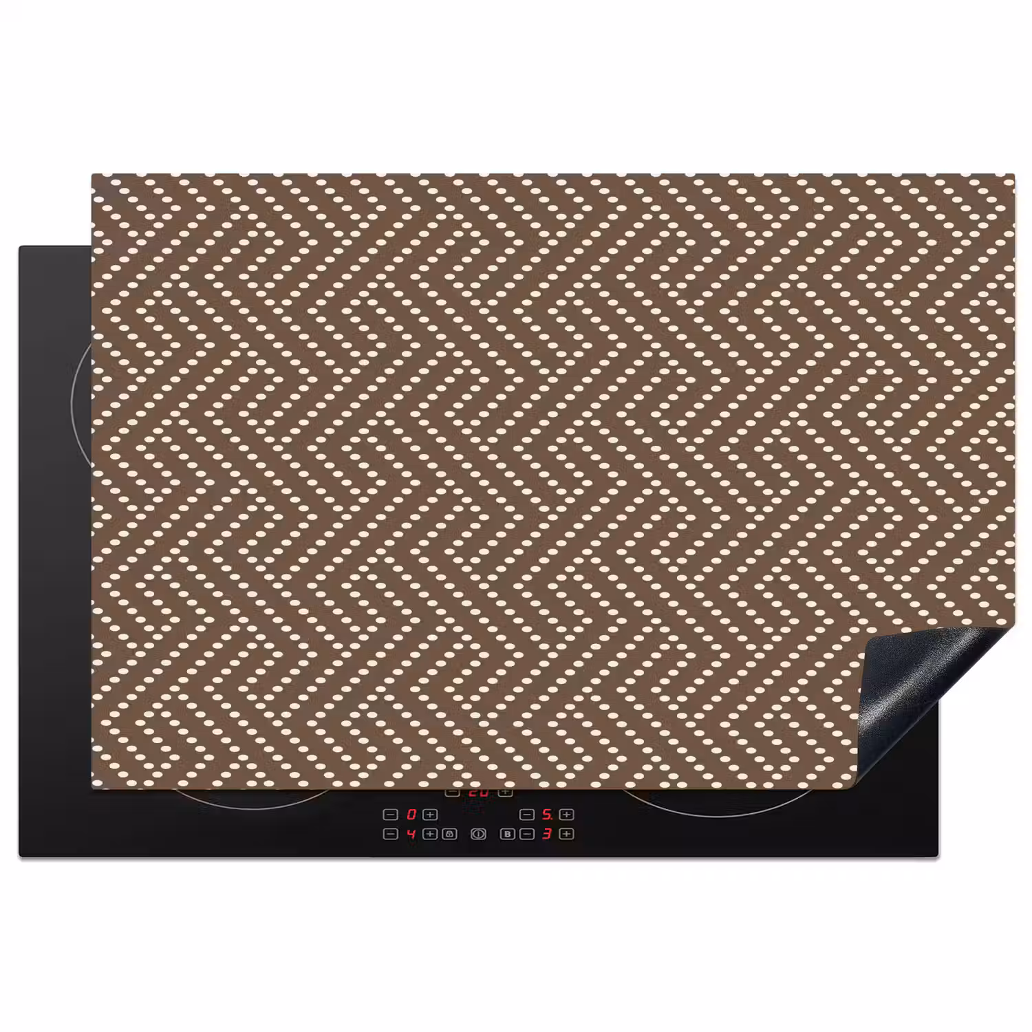 Stippen - Bruin - Beige - Patroon Inductie beschermer vinyl 3mm klein 276 -3d