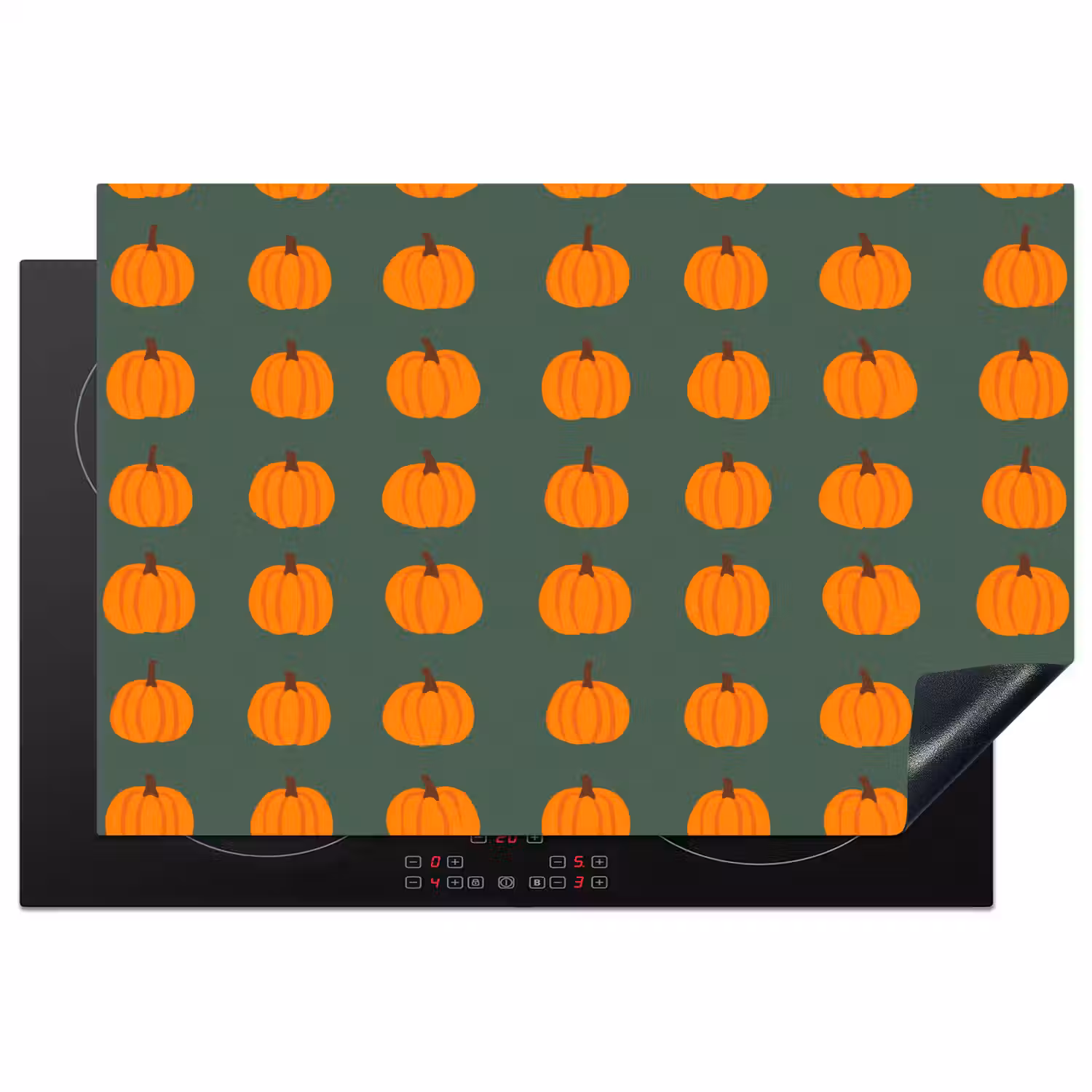 Pompoen - Patroon - Oranje Inductie beschermer vinyl 3mm klein 276 -3d