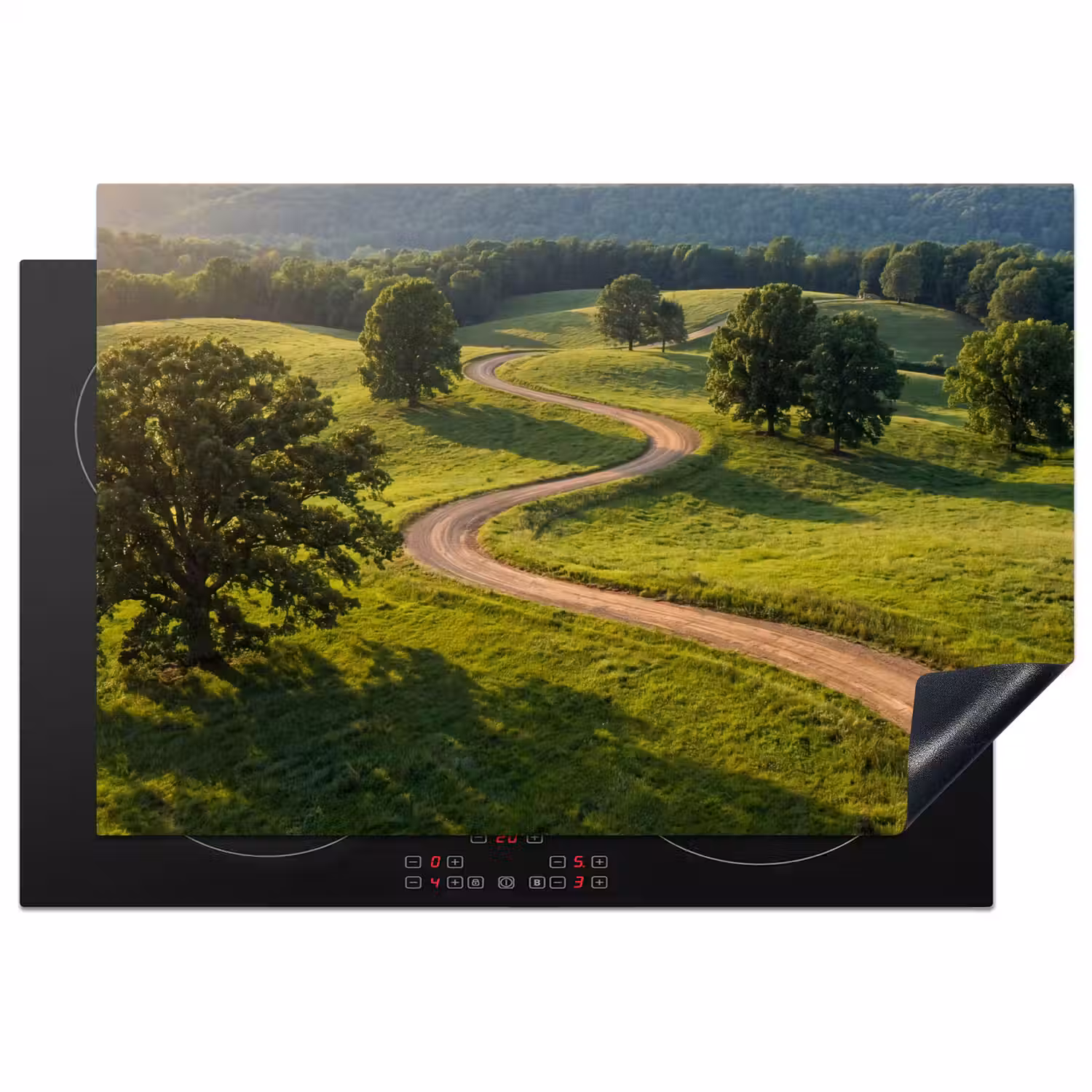 Weg - Weide - Natuur - Groen Inductie beschermer vinyl 3mm klein -3d
