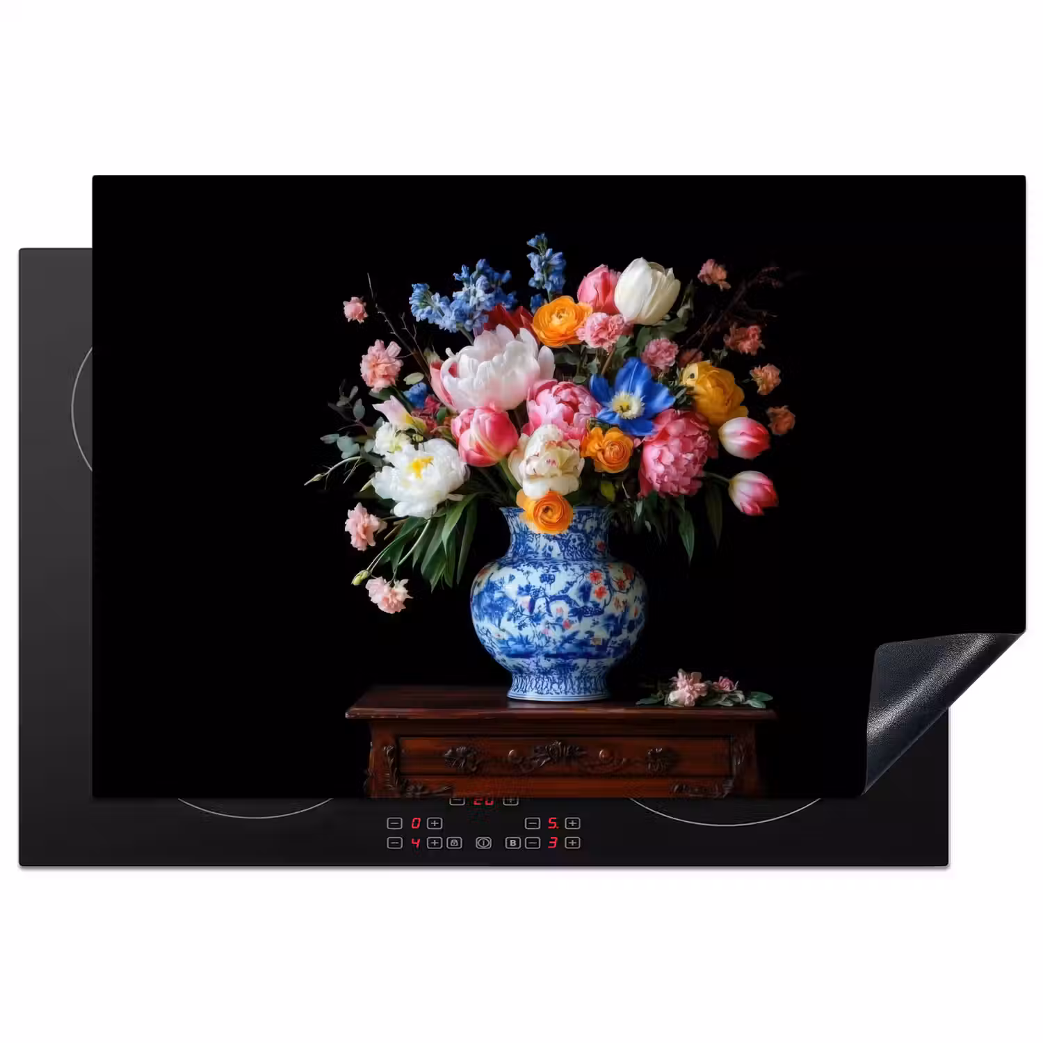 Rozen - Bloemen - Vaas - Boeket Inductie beschermer vinyl 3mm klein -3d