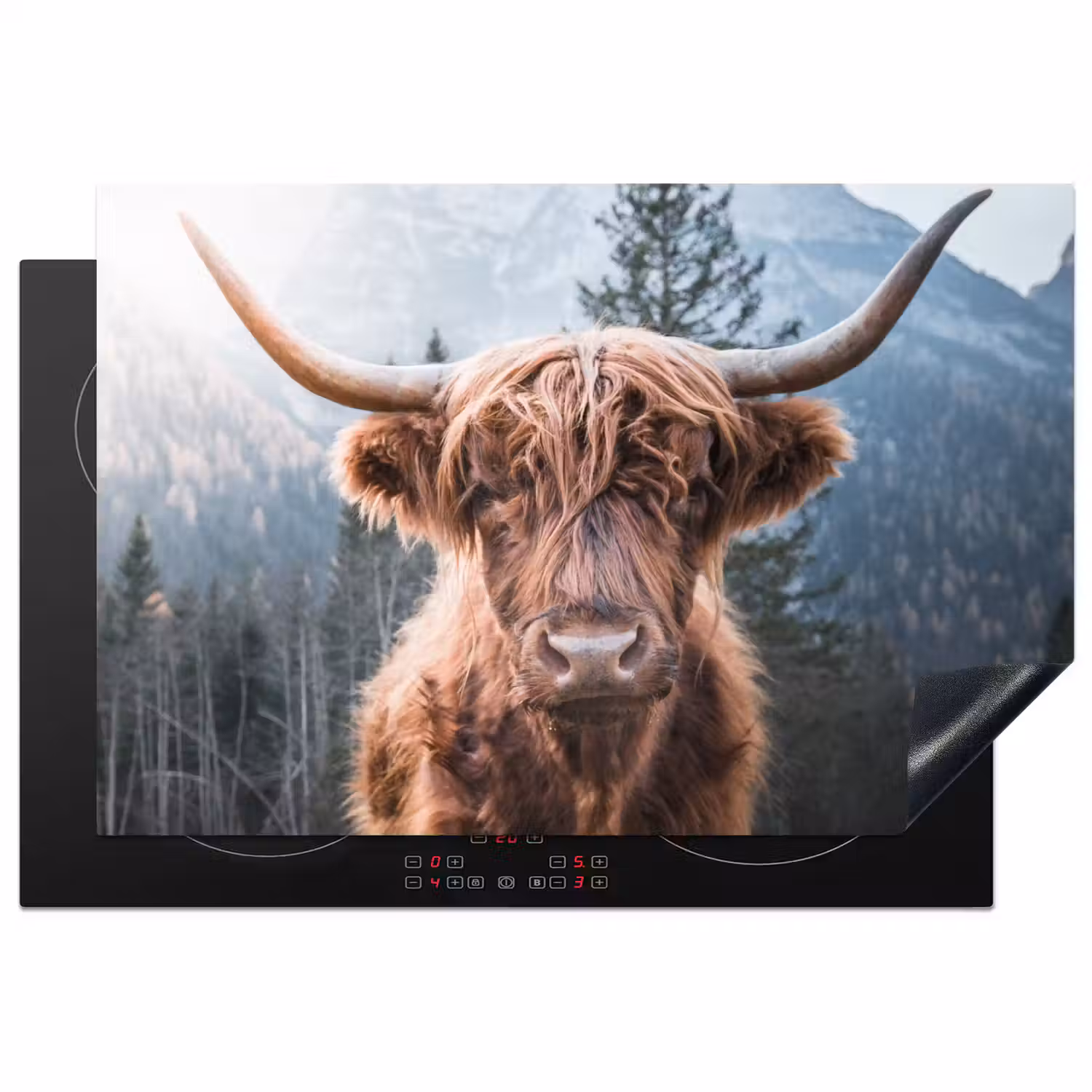 Schotse hooglander - Koe - Dieren - Berg - Natuur Inductie beschermer vinyl 3mm klein -3d
