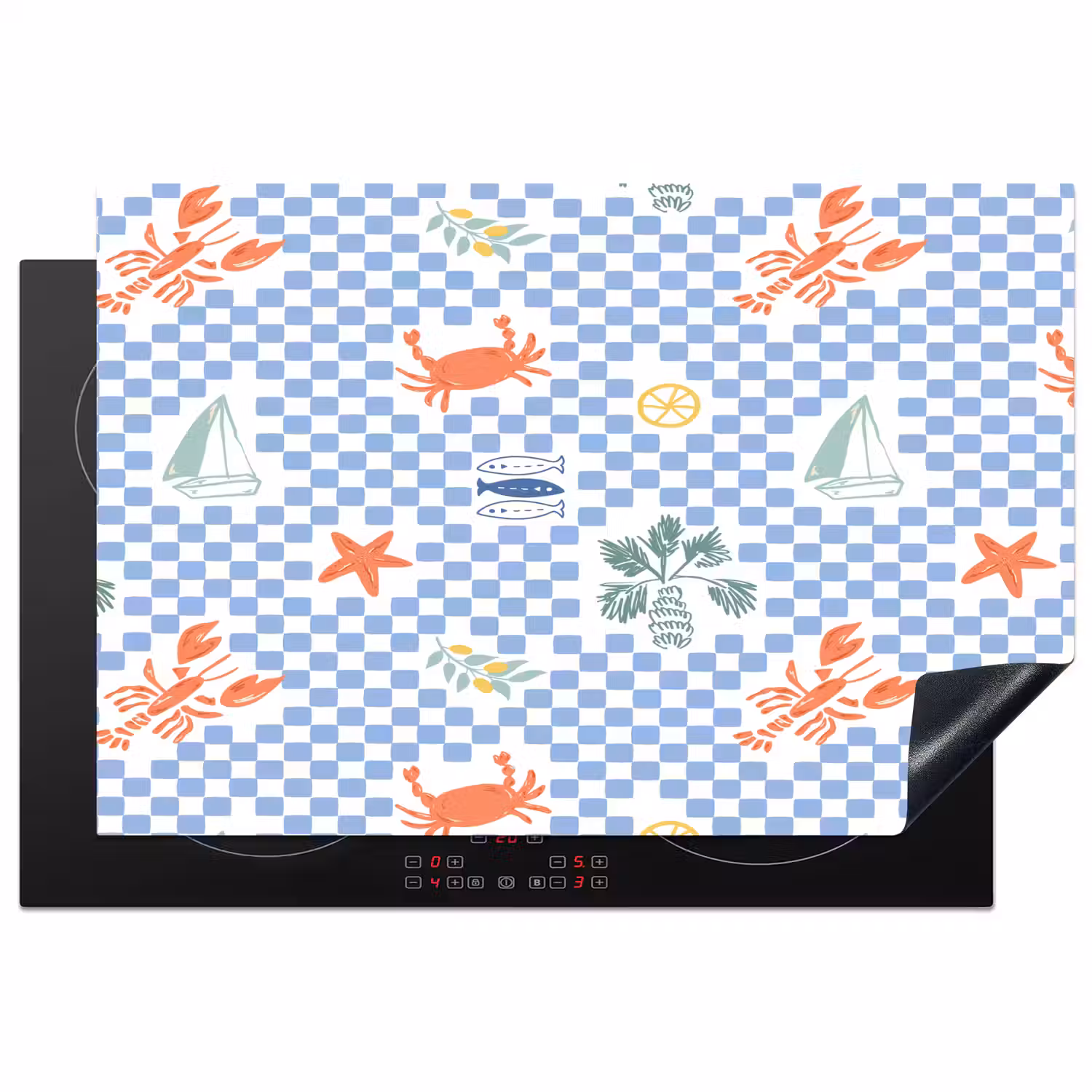 Zee - Sfeer - Zeilboot - Blauw Inductie beschermer vinyl 3mm klein 276 -3d