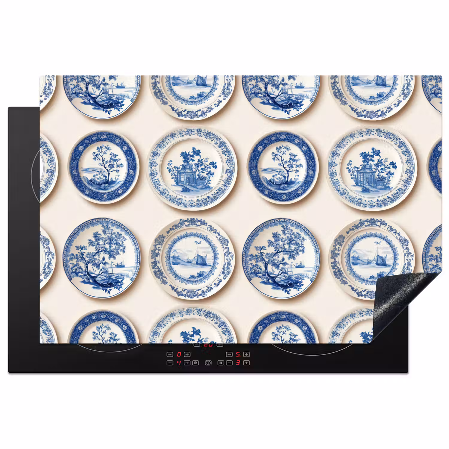 Borden - Bomen - Planten - Blauw Inductie beschermer vinyl 3mm klein 276 -3d