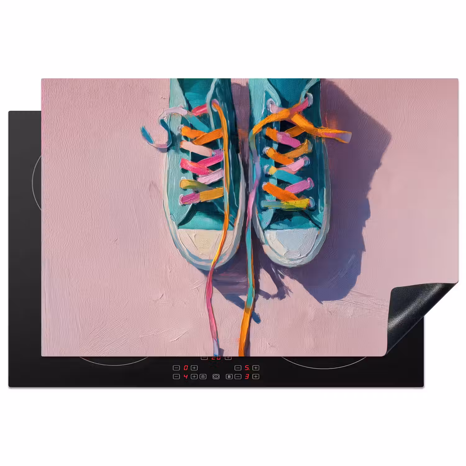 Sneakers - Veters - Kleurrijk - Schaduw Inductie beschermer vinyl 3mm klein -3d