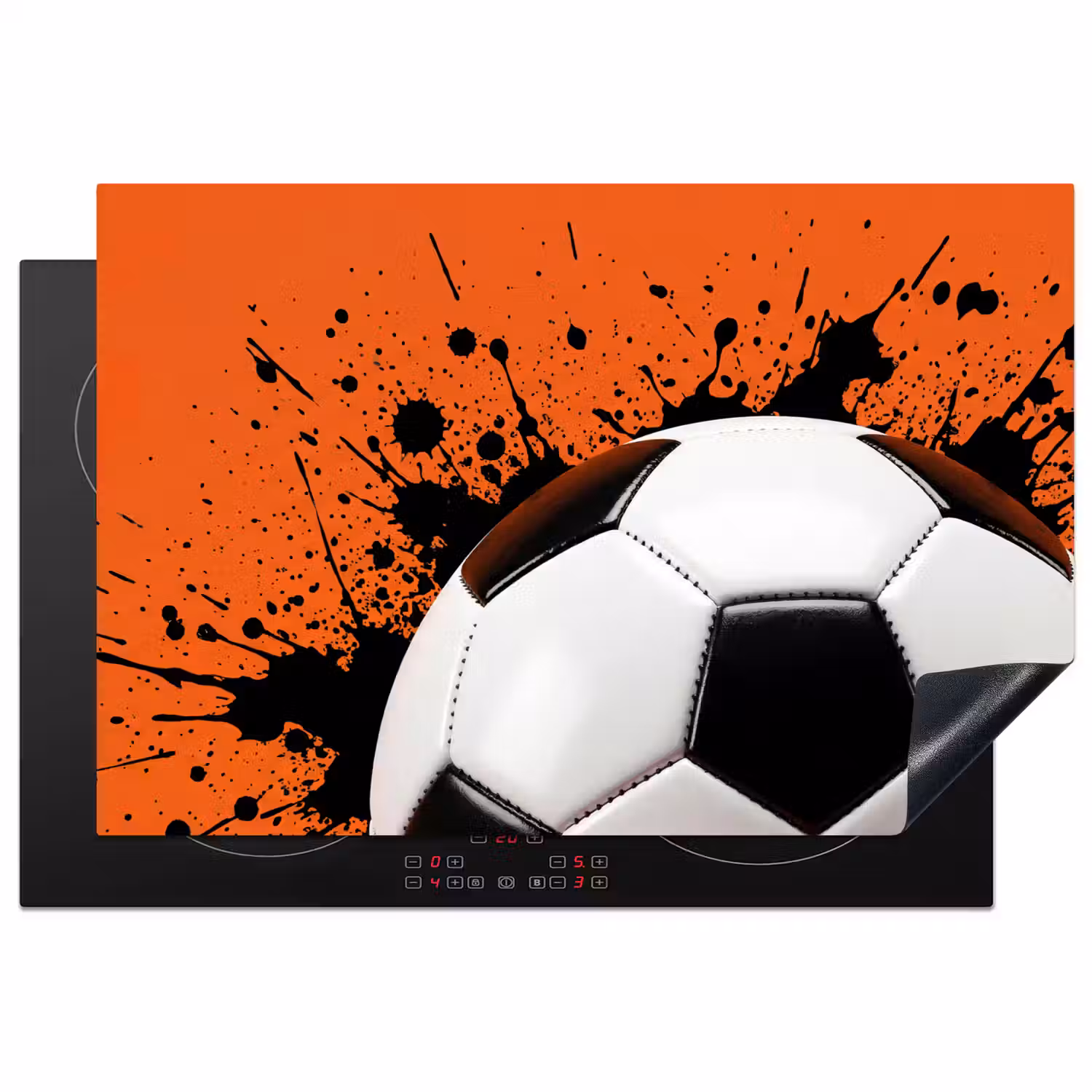 Voetbal - Verf - Sport - Oranje Inductie beschermer vinyl 3mm klein -3d