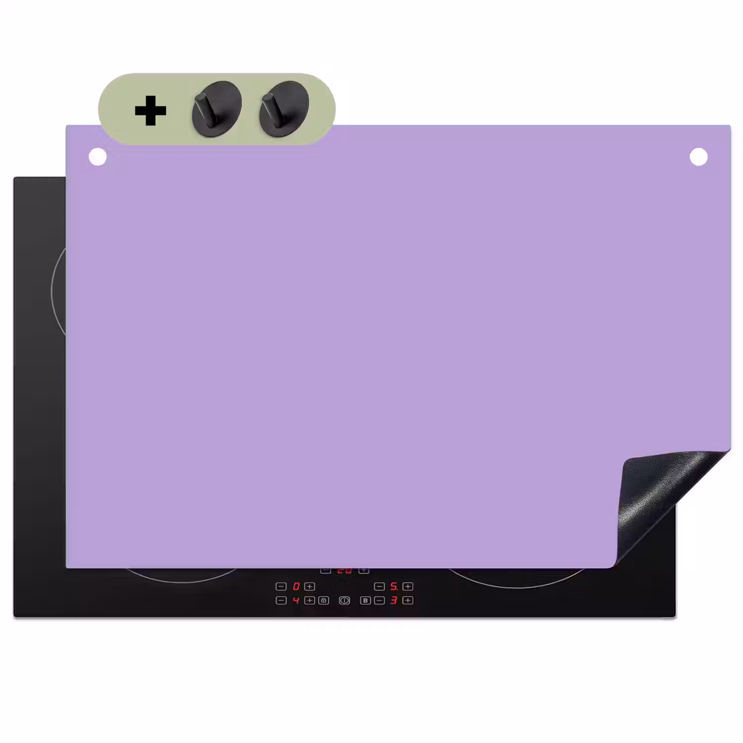 Soft - Lavender - Paars Inductie beschemer met haakjes klein 777 -3d