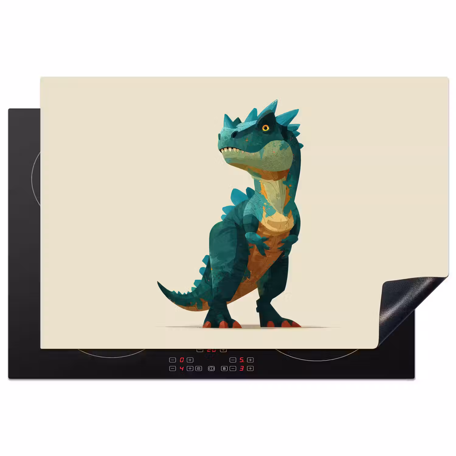 Stekels - Dino - Blauw - Gespierd Inductie beschermer vinyl 3mm klein -3d