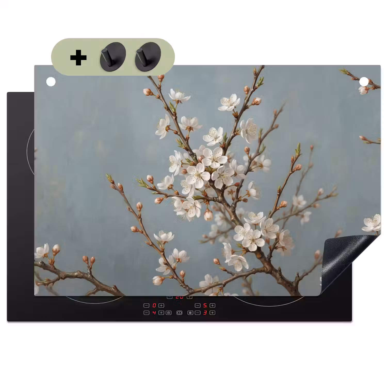 Botanisch - Stilleven - Blauw Inductie beschemer met haakjes klein -3d
