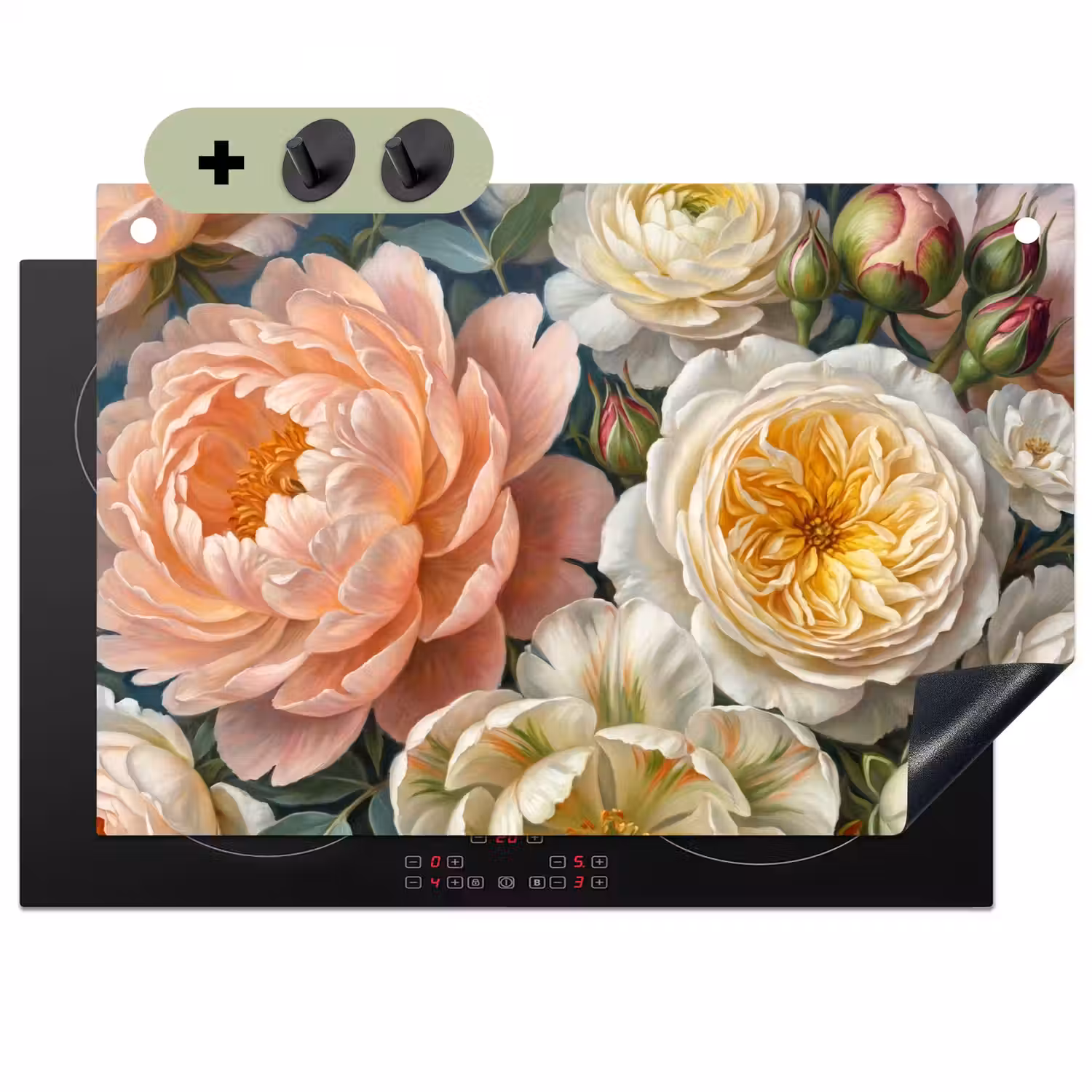 Bloemen - Boeket - Natuur - Klassiek - Kleurrijk Inductie beschemer met haakjes klein -3d
