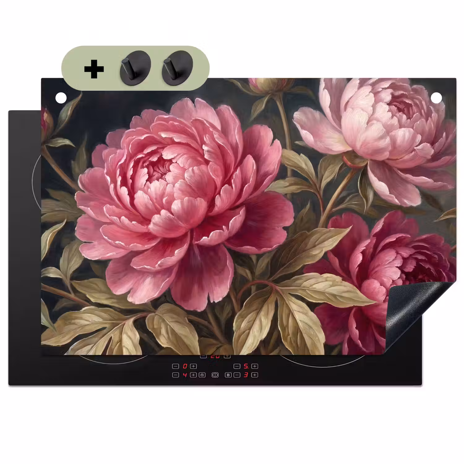 Bloemen - Roze - Klassiek - Natuur Inductie beschemer met haakjes klein -3d