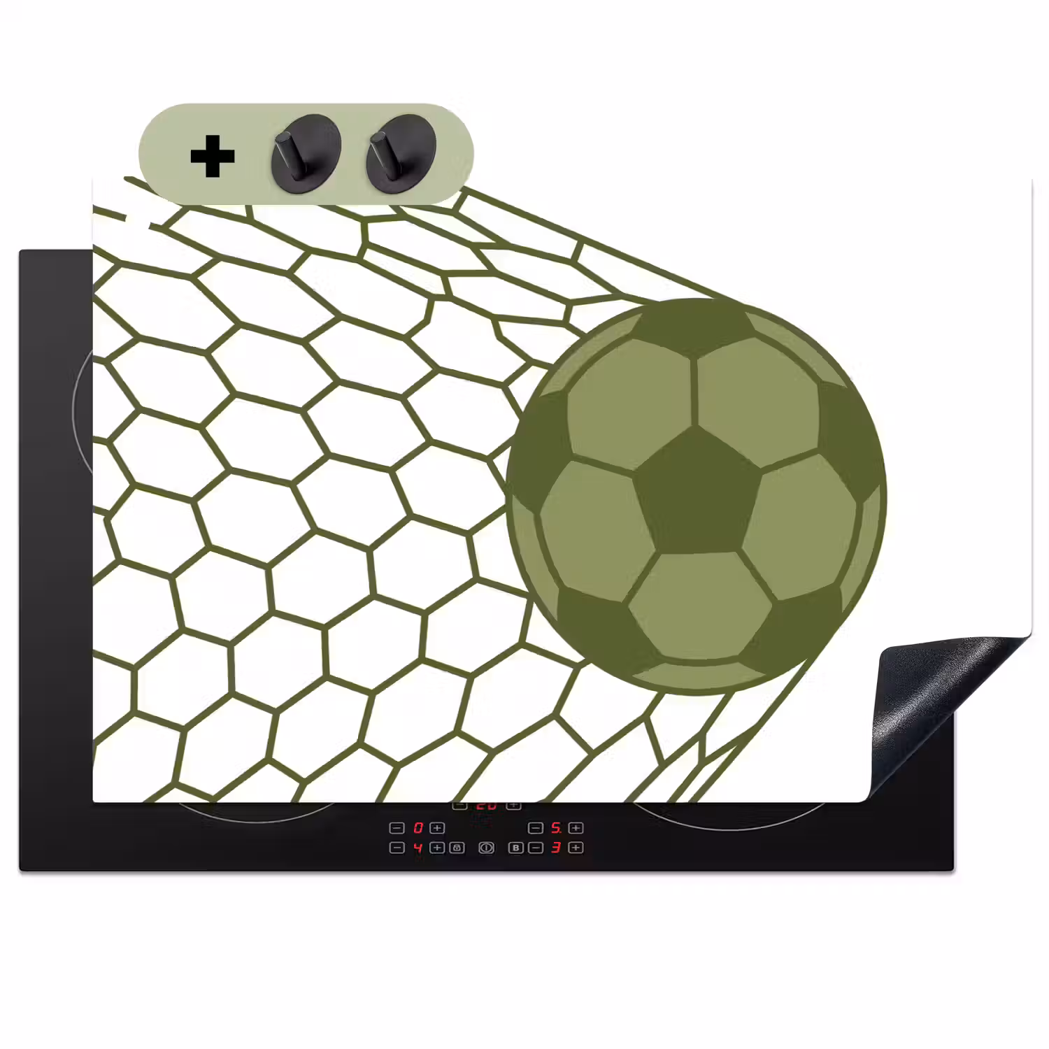 Voetbal - Goal - Sport - Groen Inductie beschemer met haakjes klein -3d