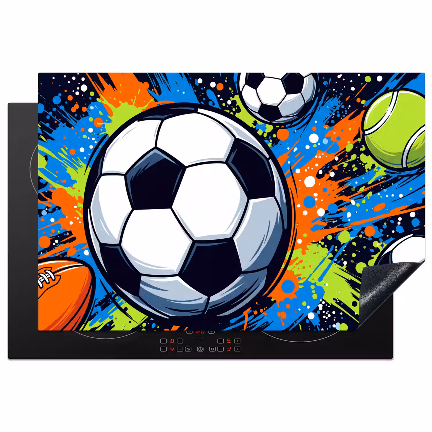 Sport - Ballen - Kleurrijk Inductie beschermer vinyl 3mm klein -3d