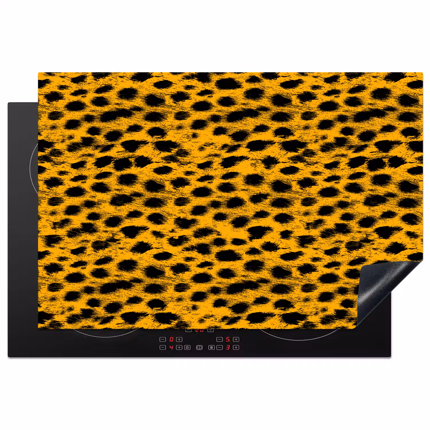 Vlekken - Oranje - Luipaard Inductie beschermer vinyl 3mm klein 276 -3d