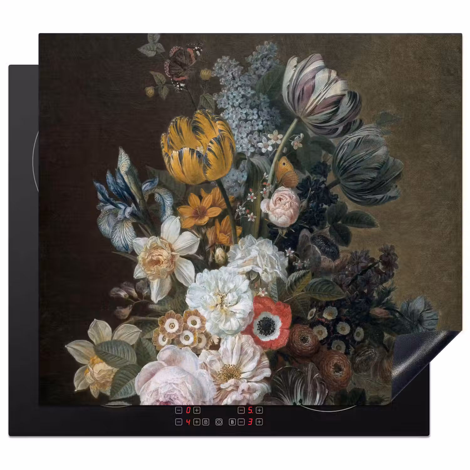 Stilleven met bloemen - Schilderij van Eelke Jelles Eelkema Inductie beschermer vinyl 3mm middel -3d