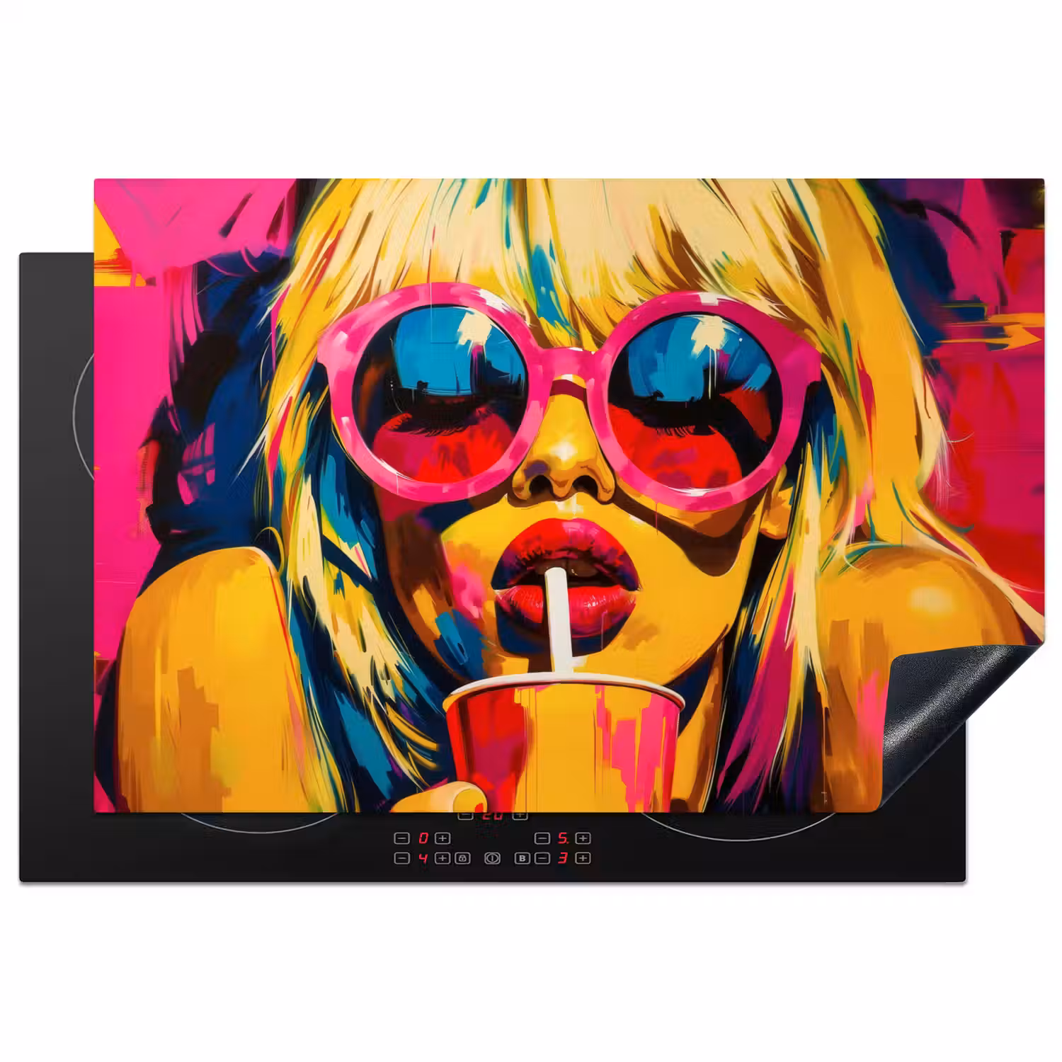 Zonnebril - Roze - Vrouw - Rietje Inductie beschermer vinyl 3mm klein -3d