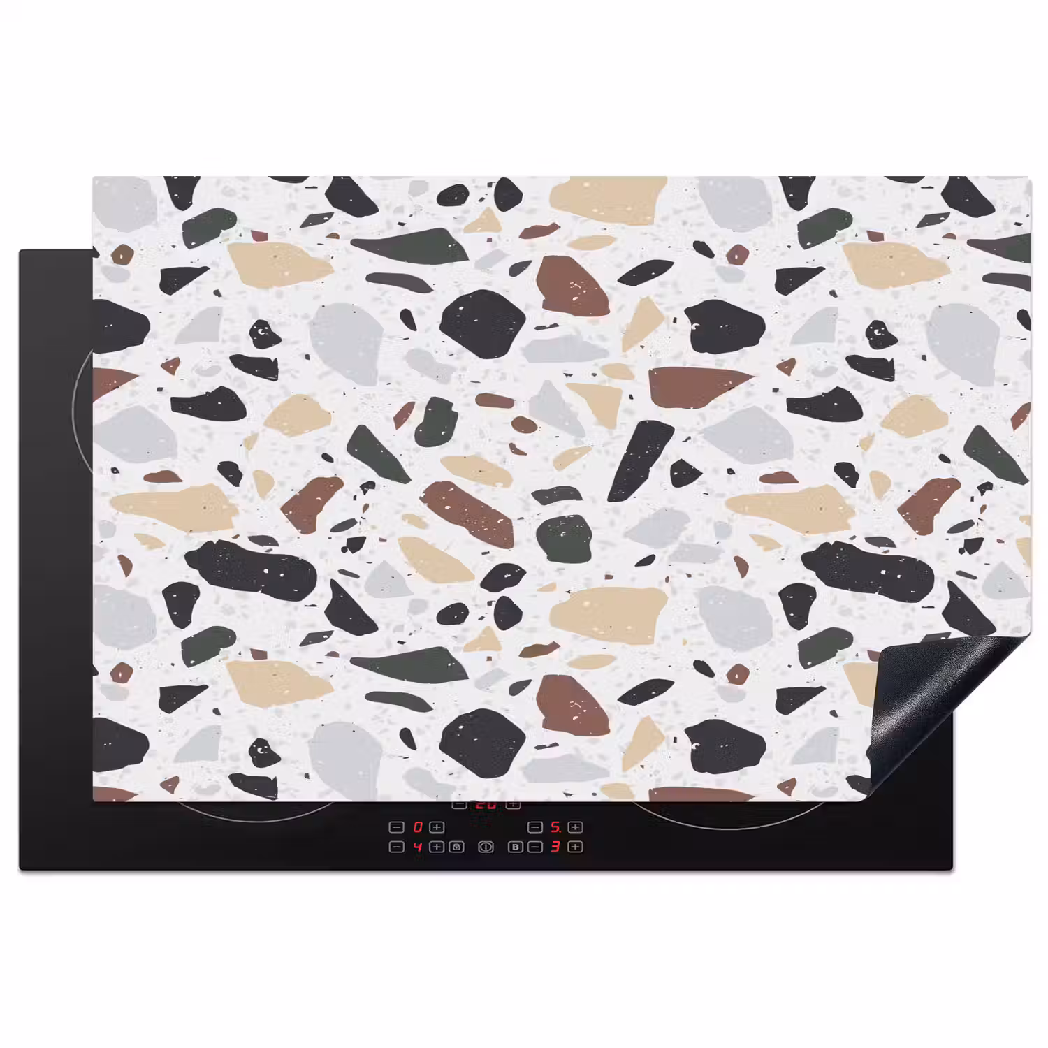 Terrazzo - Patroon - Kleurrijk - Klei Inductie beschermer vinyl 3mm klein 276 -3d