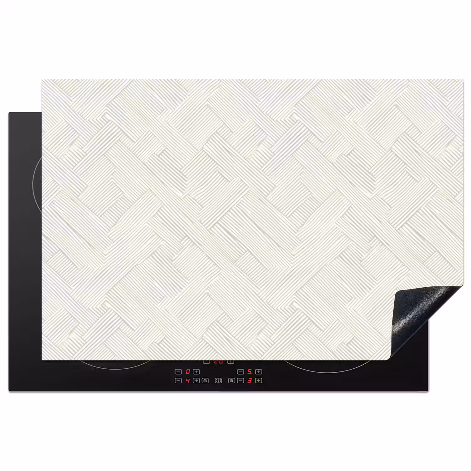 Textuur - Abstract - Beige Inductie beschermer vinyl 3mm klein 276 -3d
