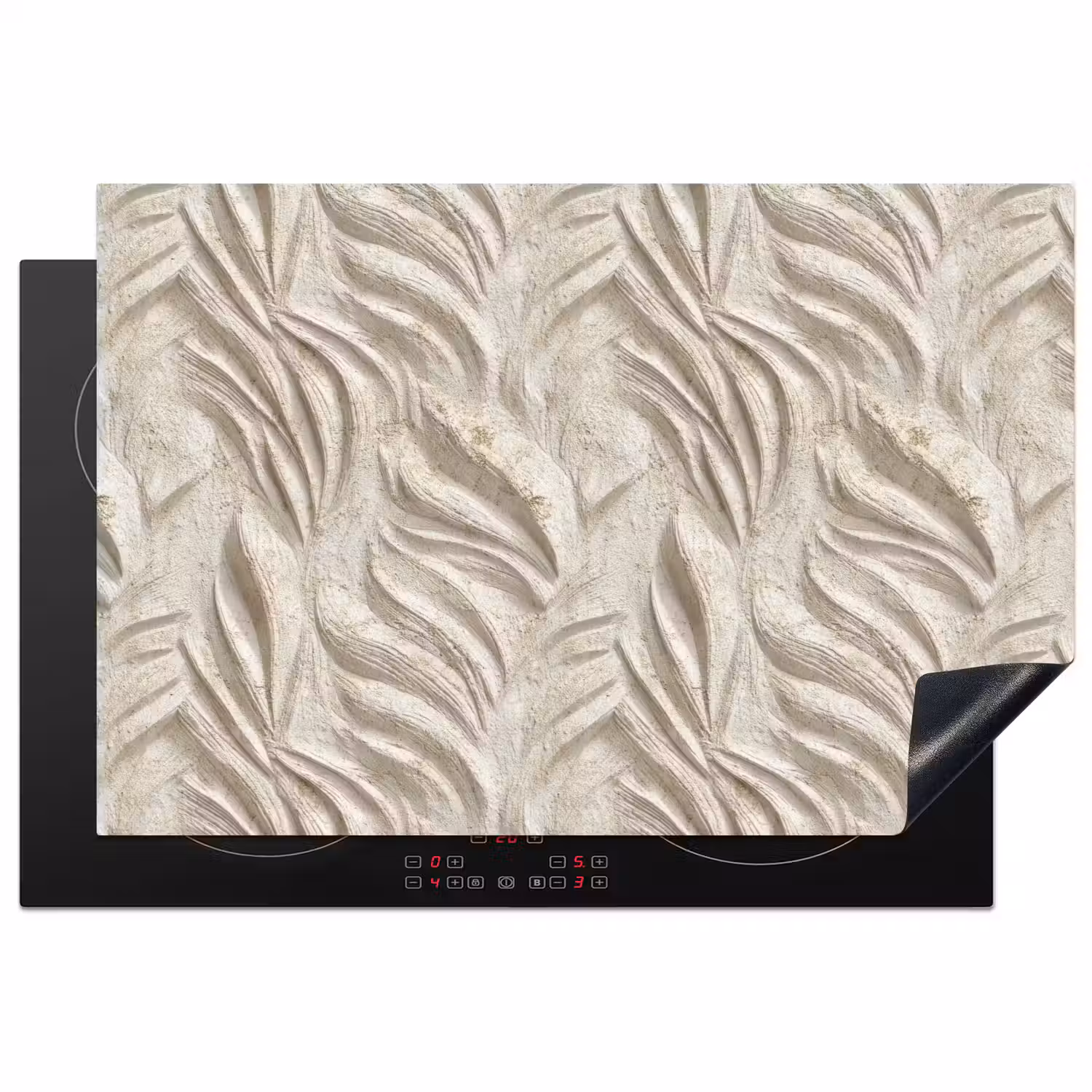 Textuur - Reliëf - Beige Inductie beschermer vinyl 3mm klein 276 -3d