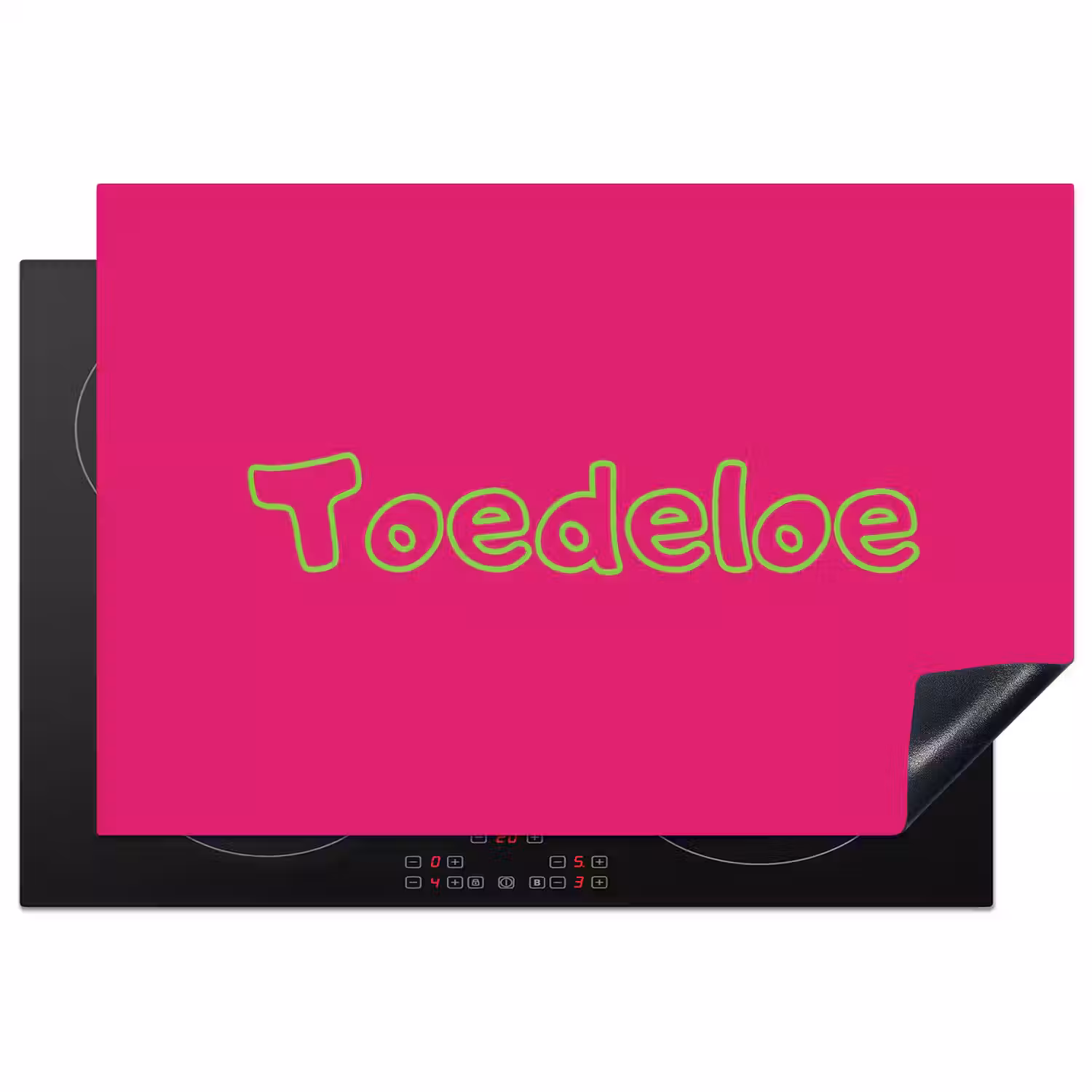 Toedeloe - Groen - Roze Inductie beschermer vinyl 3mm klein -3d