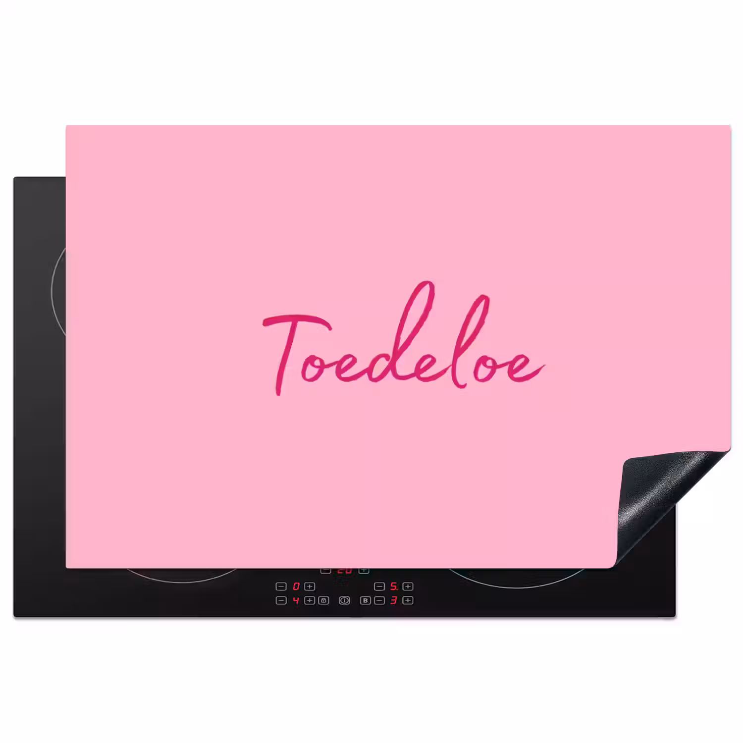 Toedeloe - Roze - Minimalistisch Inductie beschermer vinyl 3mm klein -3d