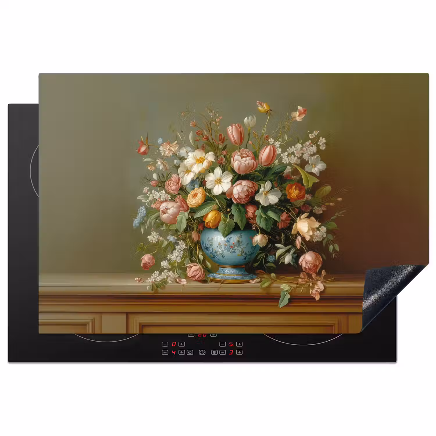 Vaas - Pastel - Kleuren - Bloemen Inductie beschermer vinyl 3mm klein -3d