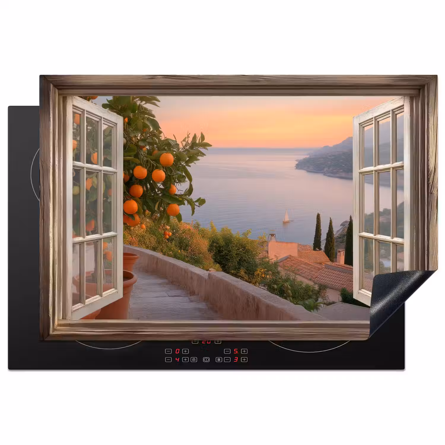Doorkijk - Uitzicht - Meer - Landschap Inductie beschermer vinyl 3mm klein -3d