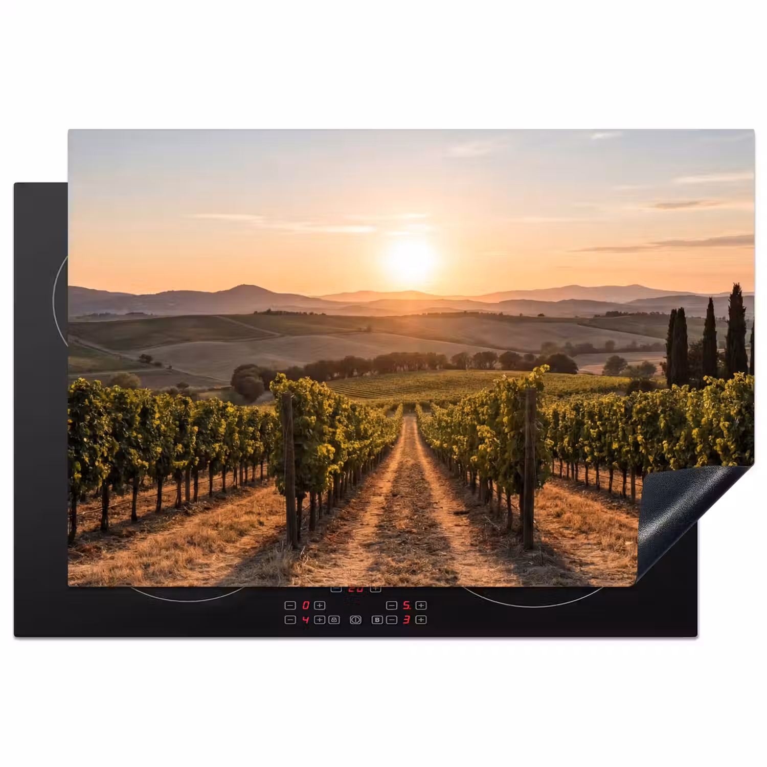 Wijngaard - Zonsondergang - Landschap Inductie beschermer vinyl 3mm klein -3d