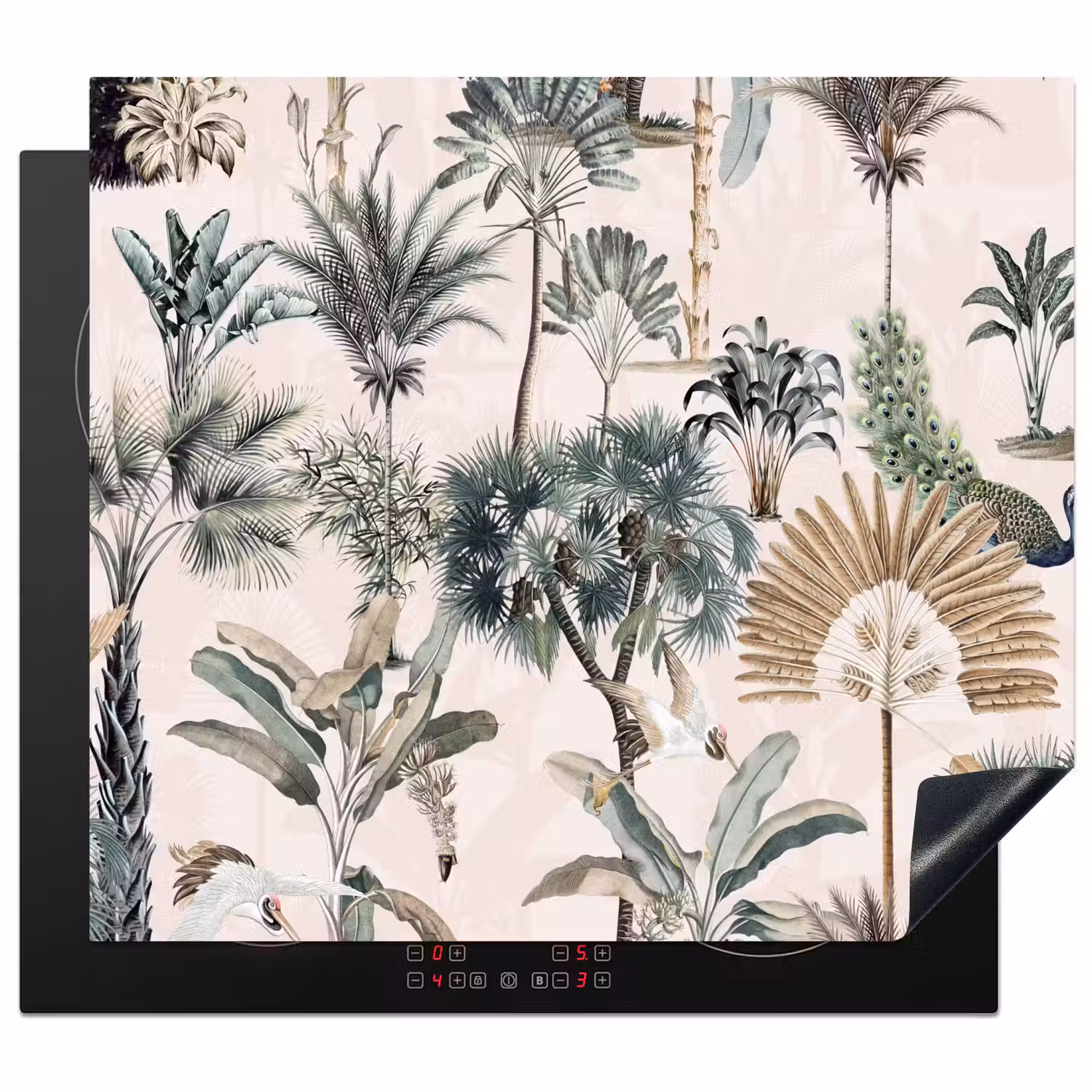 Inductie afdekplaat - Vintage - Jungle - Dieren - Natuur - Inductie beschermer Inductie beschermer vinyl 3mm middel -3d