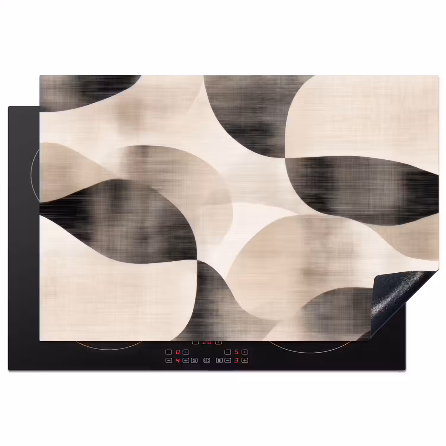 Grillige vormen - Subtiele overgangen - Dynamisch Inductie beschermer vinyl 3mm klein -3d