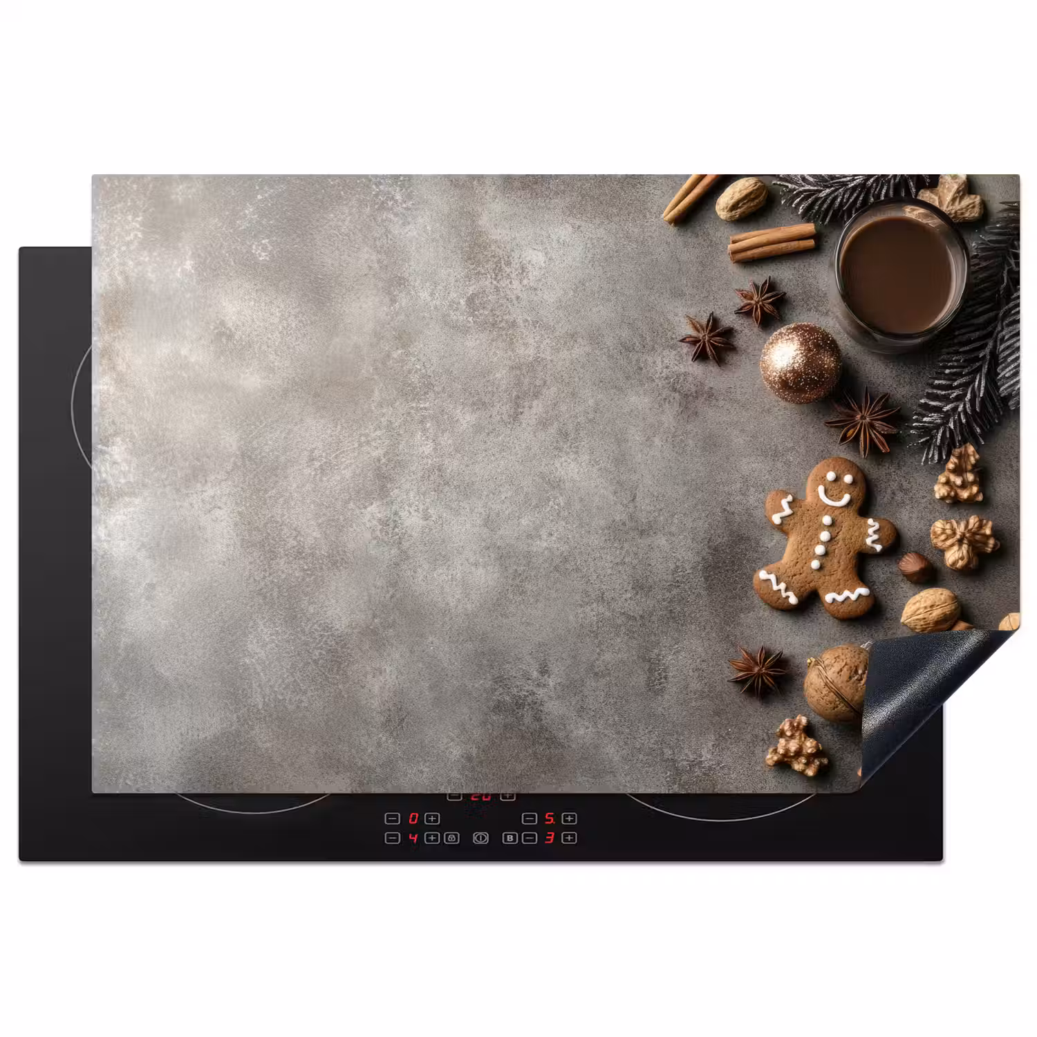 Winter - Kerst - Warm - Eten Inductie beschermer vinyl 3mm klein -3d