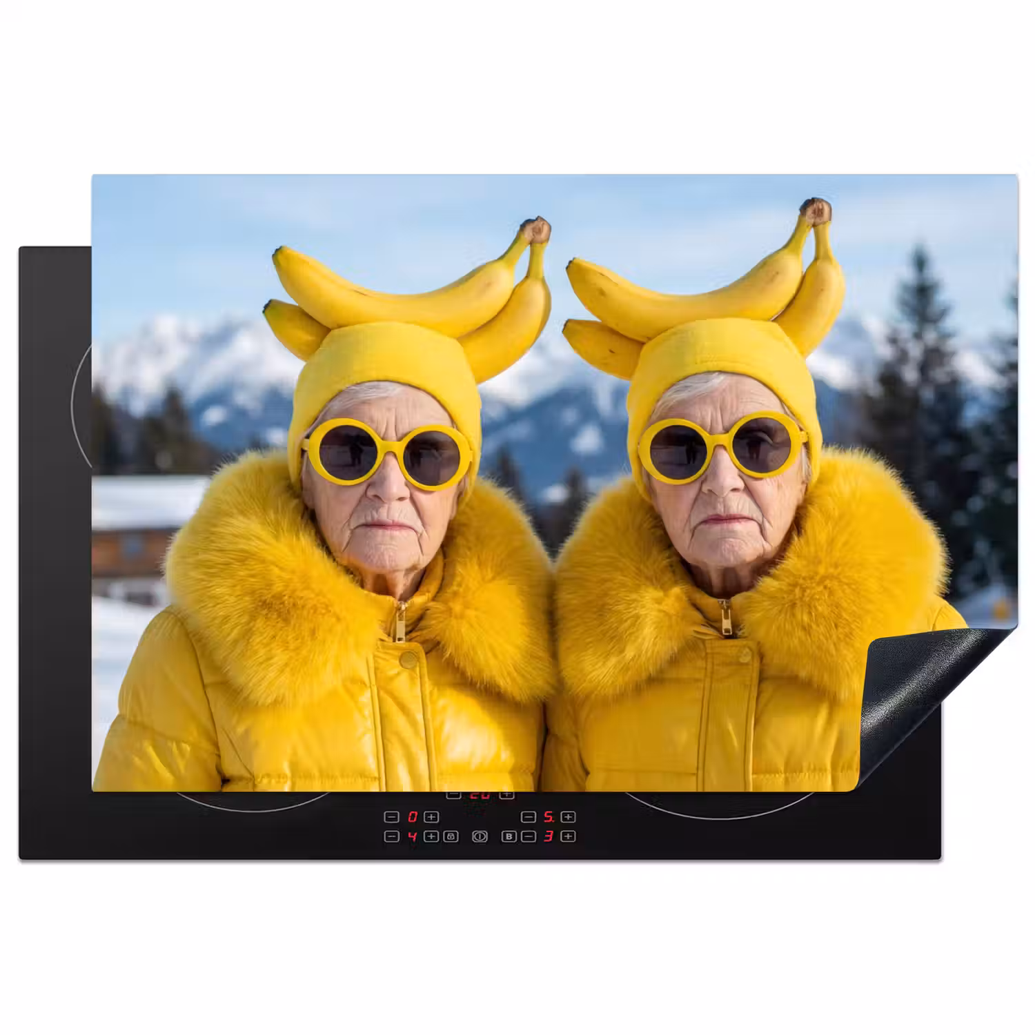 Vrouwen - Bananen - Geel Inductie beschermer vinyl 3mm klein -3d