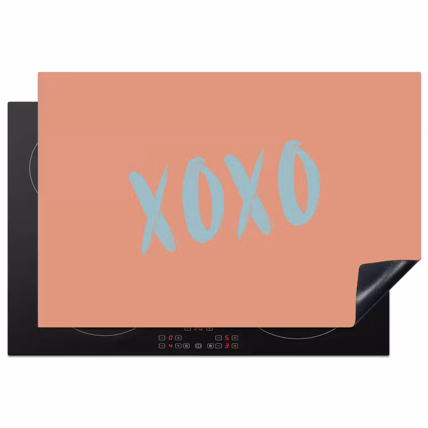 XOXO - Blauw - Perzikkleur Inductie beschermer vinyl 3mm klein -3d