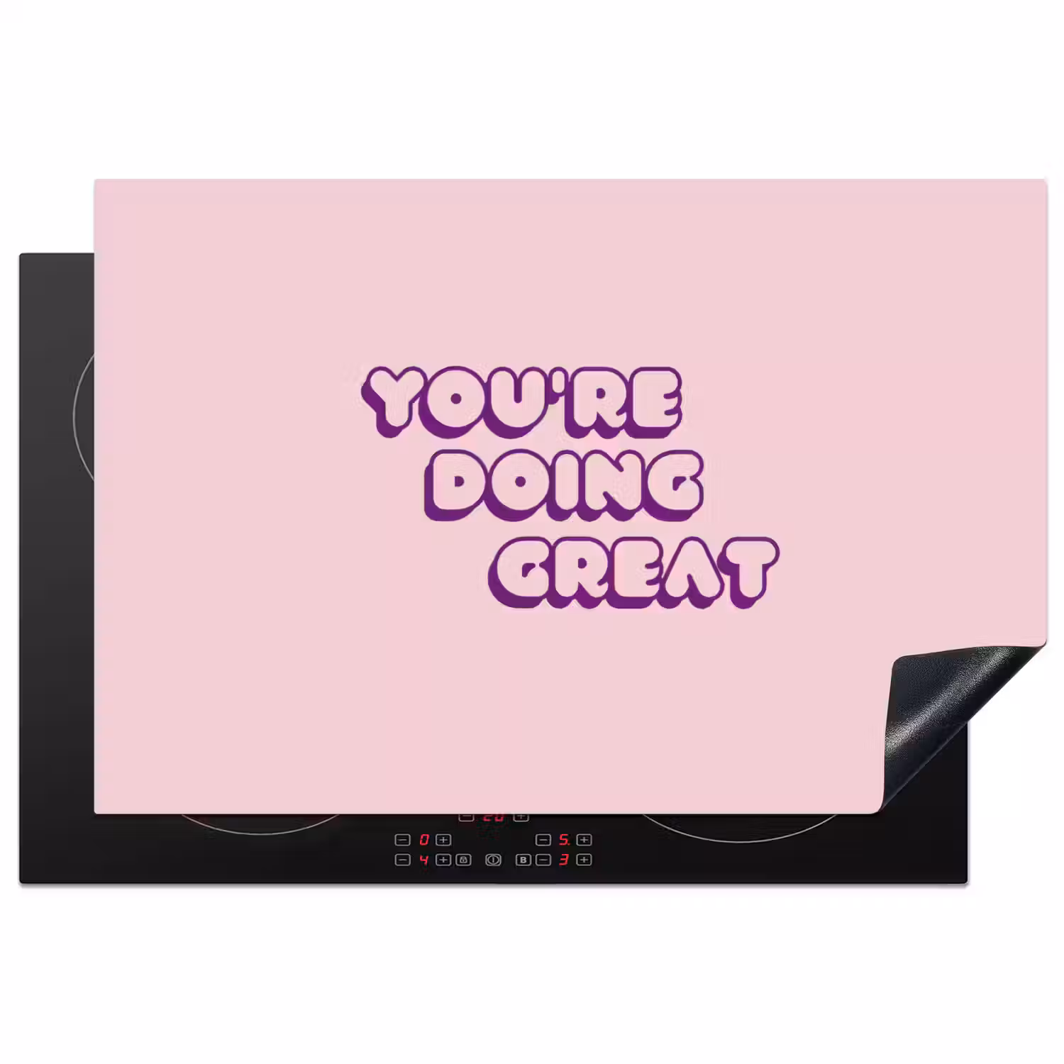 You're doing great - Roze - Bubble letters Inductie beschermer vinyl 3mm klein -3d