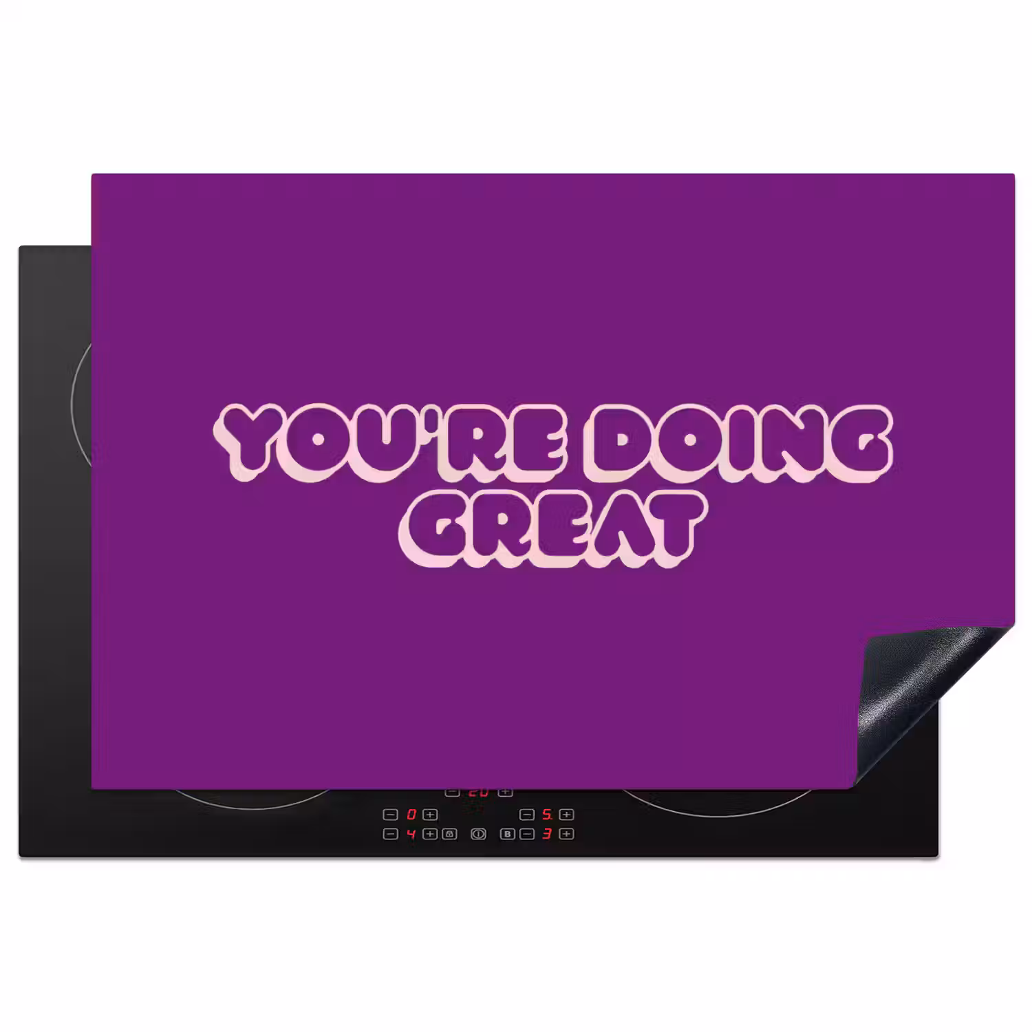 You're doing great - Paars - Bubble letters Inductie beschermer vinyl 3mm klein -3d