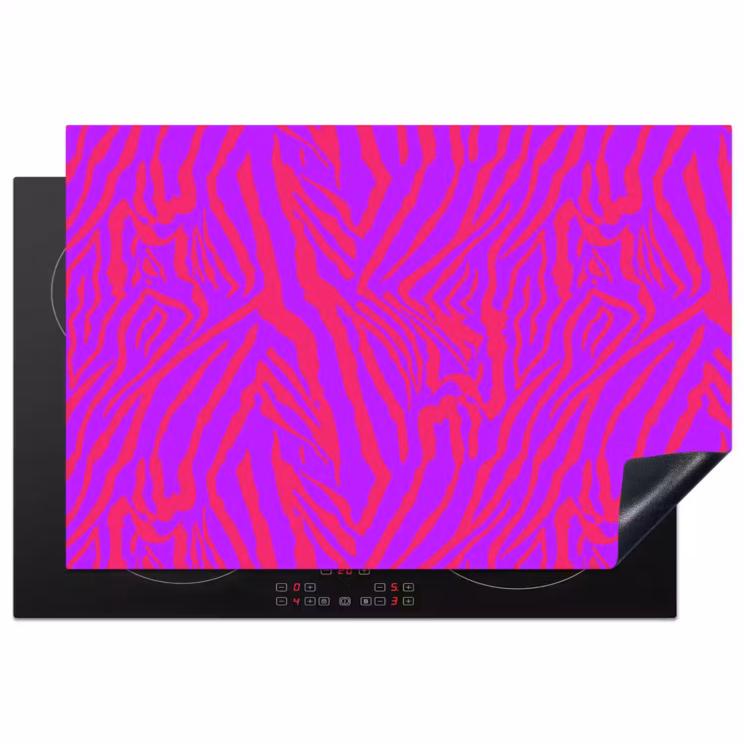 Zebra - Neon - Roze - Paars Inductie beschermer vinyl 3mm klein 276 -3d