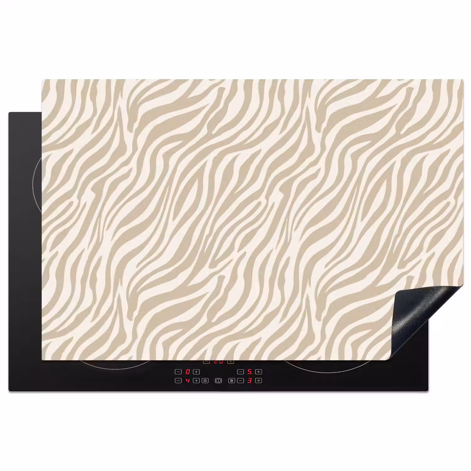 Zebra - Patroon - Beige Inductie beschermer vinyl 3mm klein 276 -3d