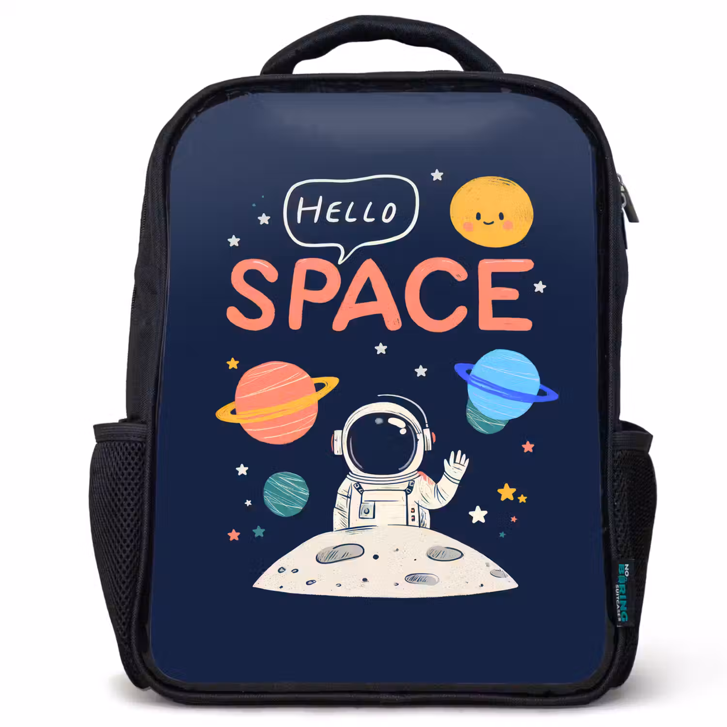 Astronaut - Ruimte - Planeten Rugzak - Zwart middel -3d