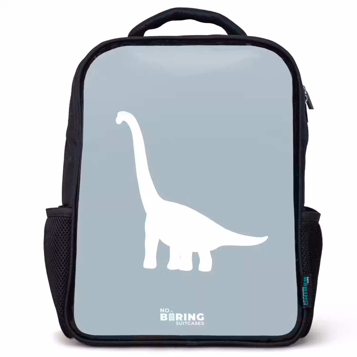Blauw met Brachiosaurus dino Rugzak - Zwart middel -3d