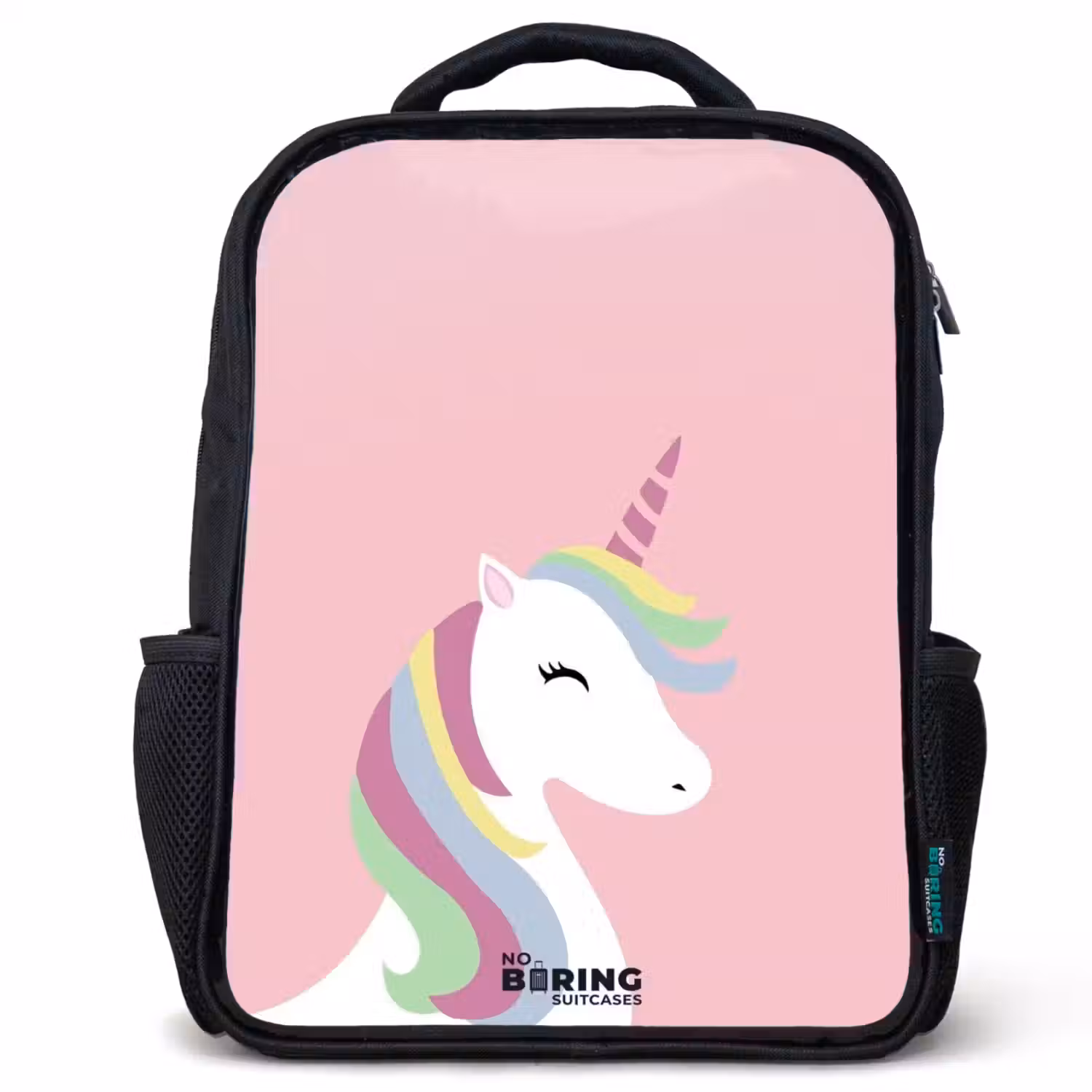 Cartoon unicorn met regenboogmanen Rugzak - Zwart middel -3d