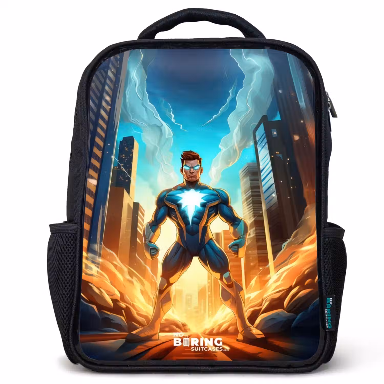 City superhero Rugzak - Zwart middel -3d