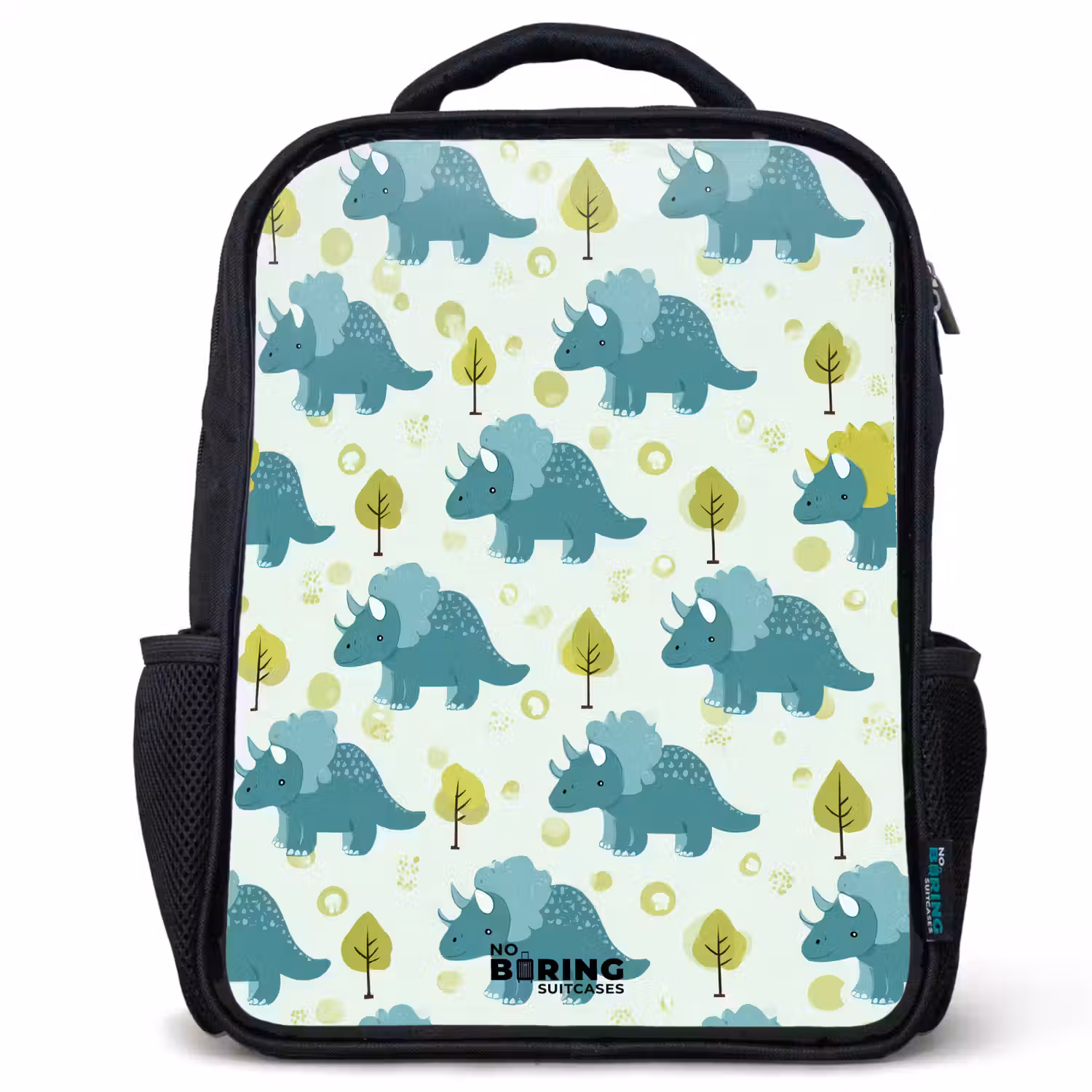 Dinos - Patroon - Natuur Rugzak - Zwart middel -3d