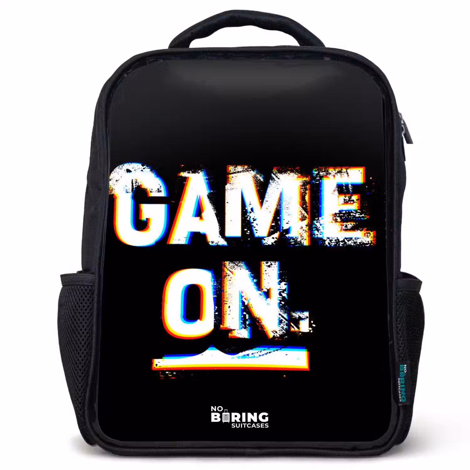 Game on in zwart wit Rugzak - Zwart middel -3d