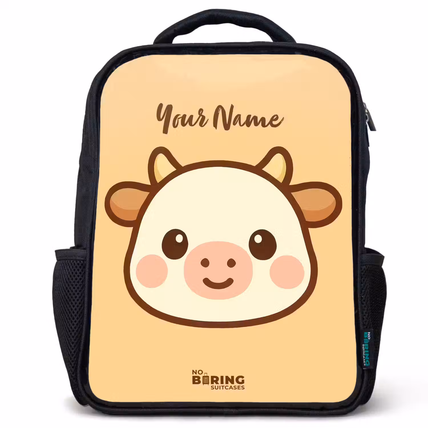 Kawai - Koe - Bruin Rugzak - Zwart middel -3d