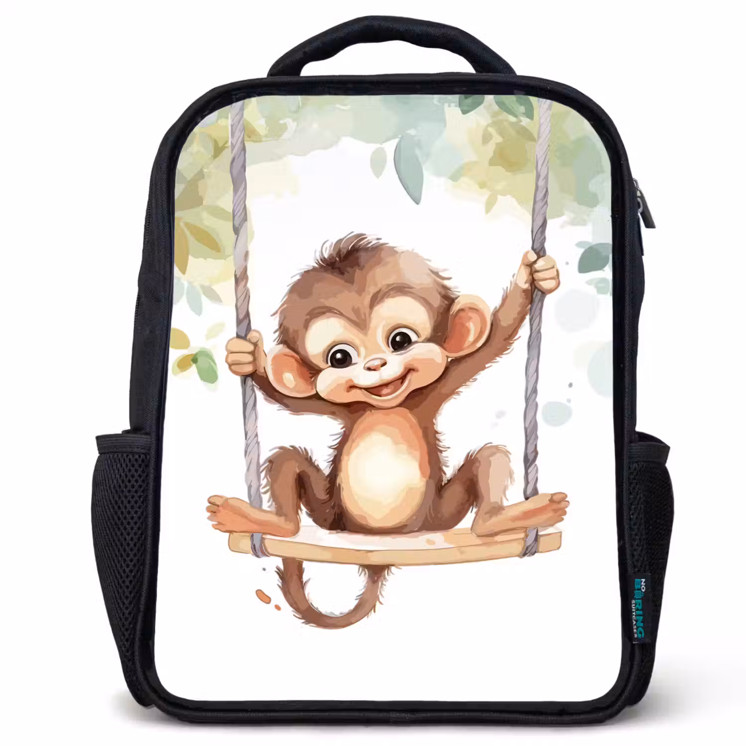Aap - Dier - Kinderen - Jungle Rugzak - Zwart middel -3d
