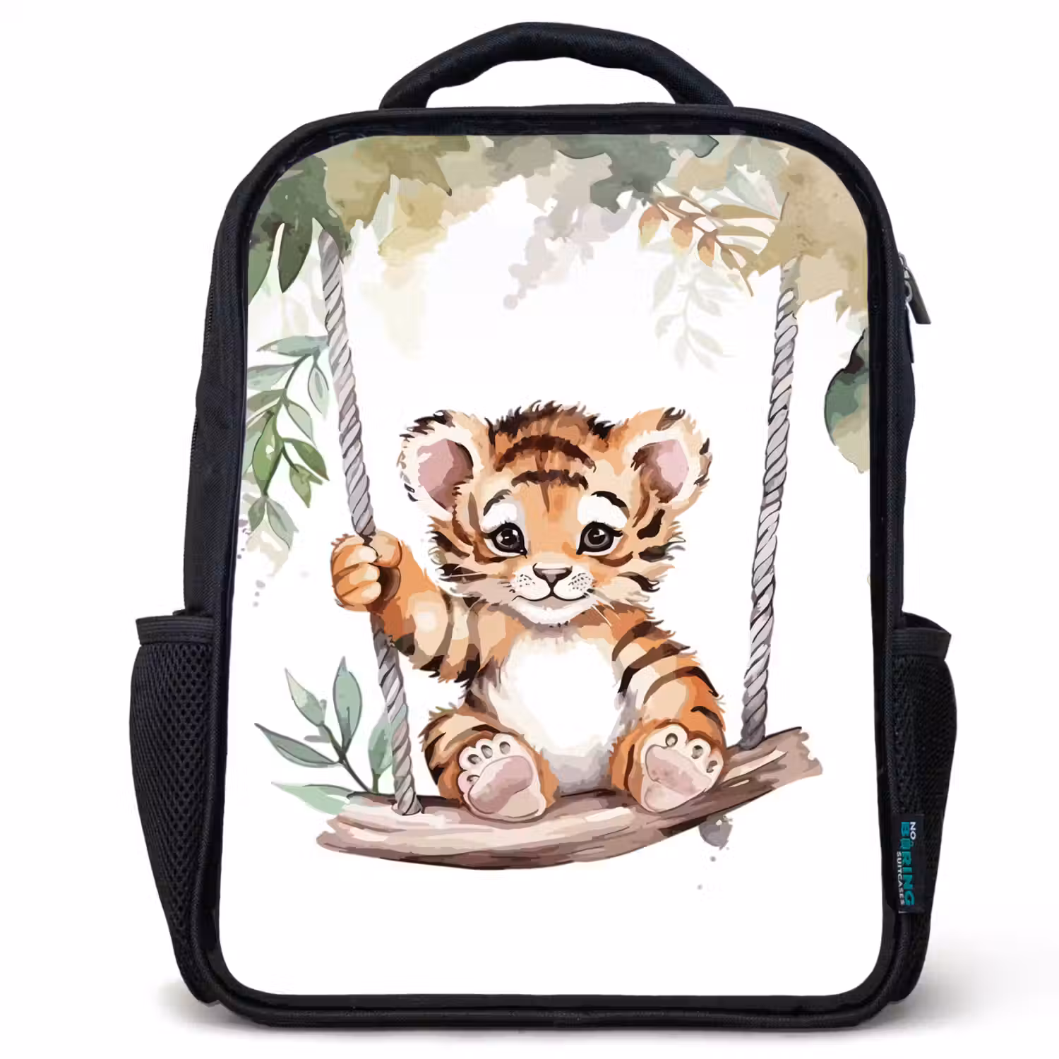 Tijger - Dier - Kinderen - Jungle Rugzak - Zwart middel -3d