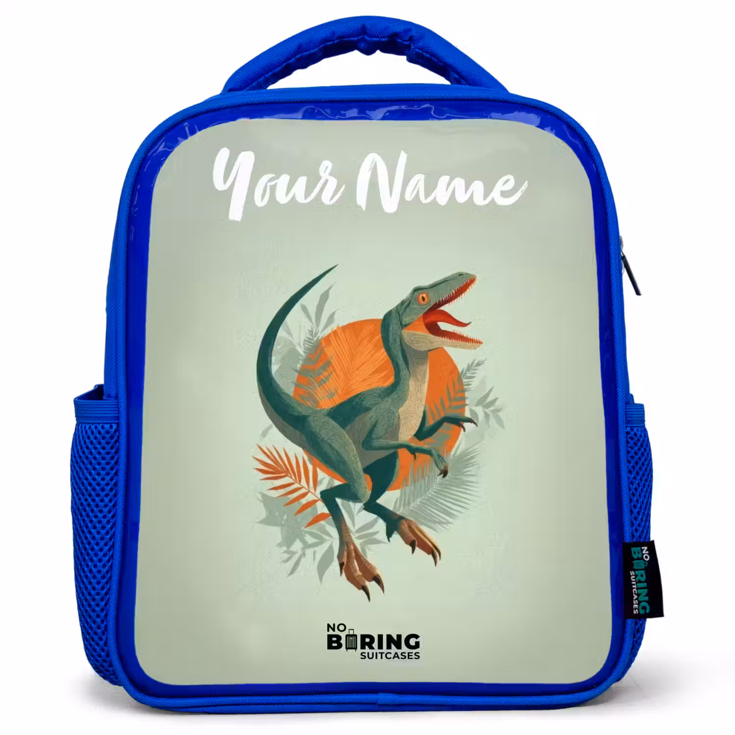 Dier - Dino - Natuur Kinderrugzak - Blauw middel -3d